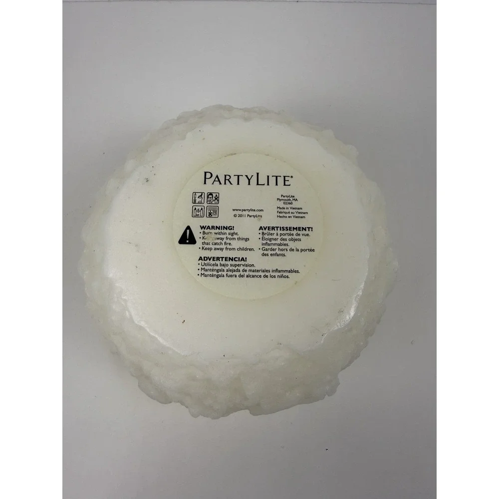 PartyLite Frosted Snowball Tealight Holder Rare Retired‎ P17B/L0610